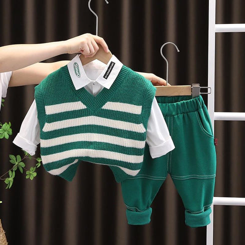 Spring and Autumn Children's Sweater Vest Set of Three